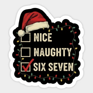 6-7 Meme Nice Naughty 67 Christmas Brain Rot Funny Graphic Sticker